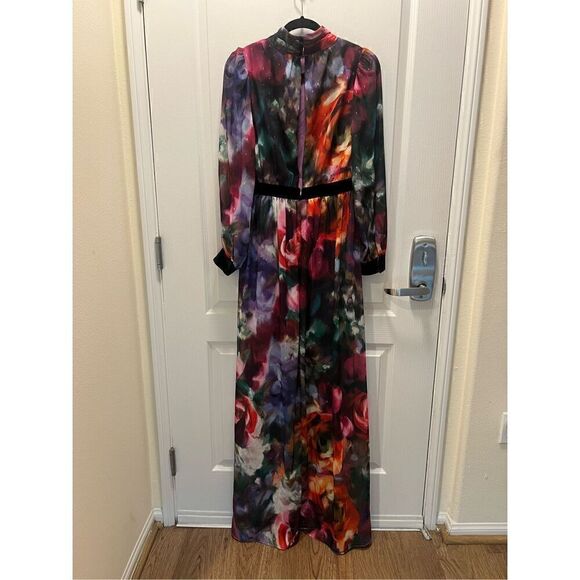 LDT MAXI SWING DRESS multicolor Print size 4 NWOT $275 - Picture 3 of 6